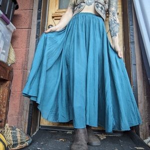 Savannah Turquoise Silk Maxi Skirt